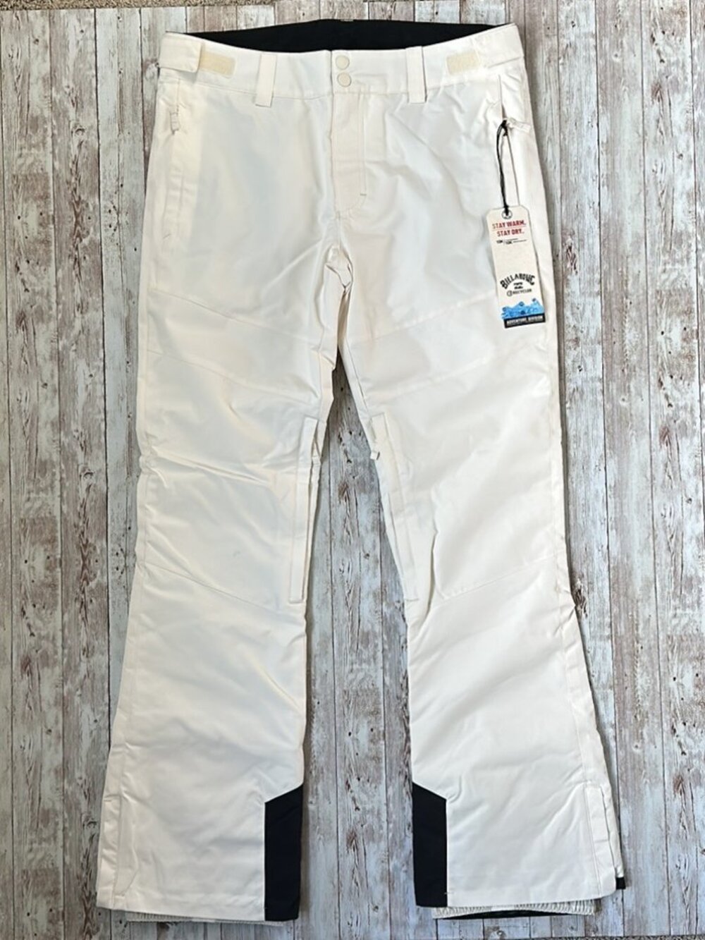 Billabong Women's Malla Ski Pants sz XL Cream White Powder Snowboard Snow Winter